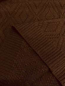 EMERY ROSE Women's Casual Everyday Commute Simple Solid Color Drop Shoulder Loose Sweater Dress, Without Belt, Autumn/Winter - Coffee Brown - View 6