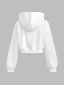 SHEIN Girlism 3 件套青少年女孩白色连帽拉链运动衫、针织背心和褶皱格子裙，休闲校园/日常装 - 卡其色 - 查看 13