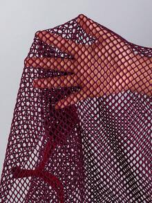 Swim Mod Bộ đồ bơi cho nữ Shell Decor Halter Bra & Quần bơi & Váy che phủ Bikini, Đồ bơi đi biển mùa hè - Màu đỏ tím - Xem 6