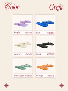 Grefit Women's Fashion Purple Glitter Flat Flip Flops, Comfortable High Elastic, Suitable For Home, Beach, Resort And Various Occasions - Purple - View 7