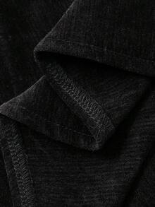 Dazy Tall Tall Women's Lace Patchwork Velvet Off Shoulder Long Sleeve Elegant Dress - Black - View 7