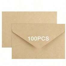 100 piezas de mini sobres de papel kraft marrón, tarjetas de regalo, invitaciones, notas comerciales, mini tarjetas de felicitación, mini sobres, sobres pequeños, tarjetas plegables para regalos de dinero, tarjetas de agradecimiento, invitaciones de regreso a la escuela - 100 piezas - Ver 17