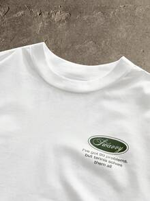 AXEPEAK 标准版型男士白色宽松短款 T 恤，夏季 - 白色 - 查看 4