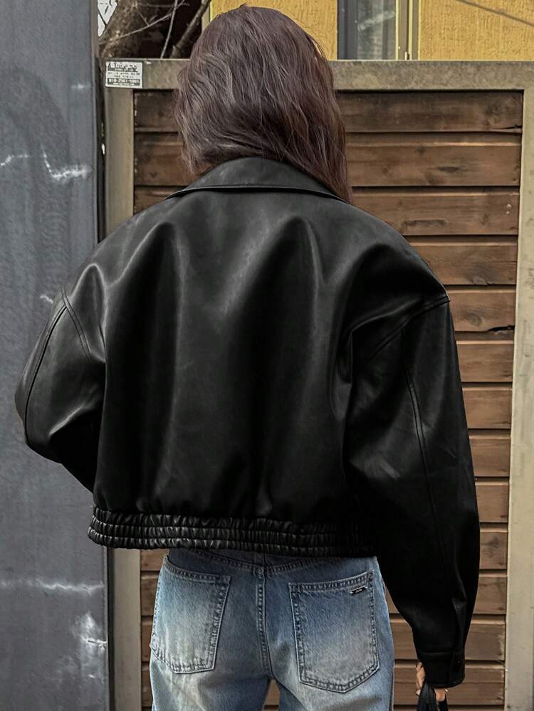 Spring New Vintage Leather Jacket, Short Style, Regular Fit, Suitable For Women, Valentine's Day Outerwear