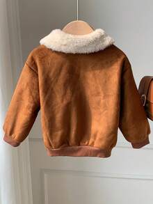 SHEIN معاطف مبطنة بالفليس للأطفال الرضع/الأولاد/البنات، سترات، ملابس علوية للخريف والشتاء. دافئة، ناعمة، مريحة، أنيقة، ملابس كاجوال يومية جميلة بتصاميم بسيطة. مناسبة للاستخدام الداخلي والخارجي، التزلج، الاستخدام اليومي، الرياضة، اللعب، الحفلات، التصوير الفوتوغرافي، المهرجانات، عيد الهالوين، عيد الميلاد، رأس السنة