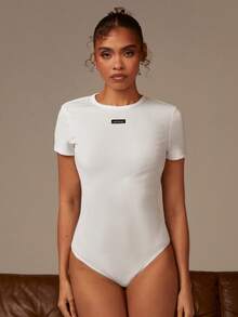 Athîral Body sin espalda de punto acanalado blanco casual para mujer - Blanco - Ver 6