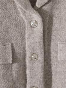 GlowEve Women's Casual Solid Color Cardigan, Versatile For Autumn/Winter - Grey - View 3