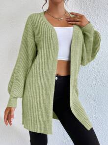 Bishop Sleeve Duster Cardigan - Mint Green - View 5