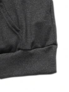 GlowEve Contrast Trim Hooded Casual Pullover Sweatshirt - Dark Grey - View 5