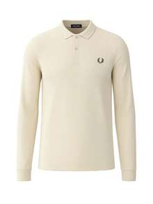 Fred Perry Men's Long Sleeve Polo Shirt Beige - Beige - View 1