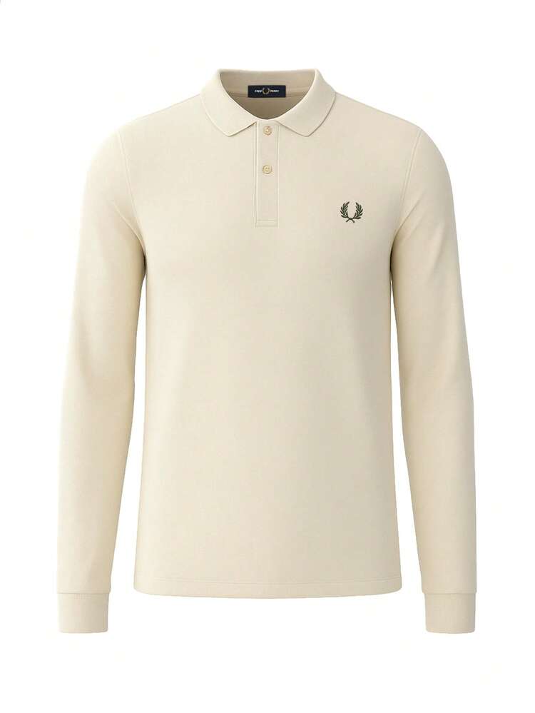 Fred Perry Men's Long Sleeve Polo Shirt Beige - 米色 - 查看 1