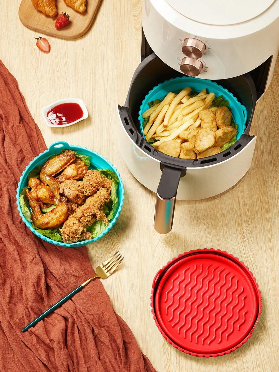 Zazumi 1pc Foldable Non Stick Silicone Fold Air Fryer Pad, Air Fryer Liners - 彩色 - 查看 1
