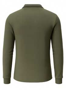 Fred Perry Men's Long Sleeve Polo Shirt Green - Green - View 2