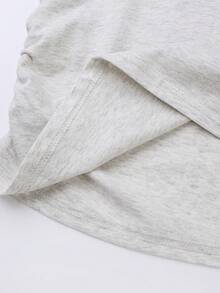 INAWLY 女款骑士印花长袖褶皱休闲T恤