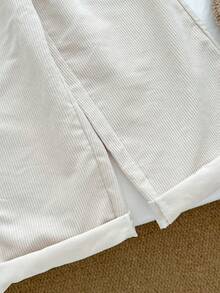 Genkimix Kids Tween Girls Thickened Corduroy Ruffle Waist Pocket Casual Straight Leg Pants Winter White Pants Pants Cute Kid Wide Leg Pants Girls Cotton Pants Girls Khaki School Pants Girl Uniform Pants