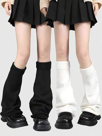 Anime 3 Paar süße Y2K-Stil gestrickte Schlaghose Stulpen für Studenten