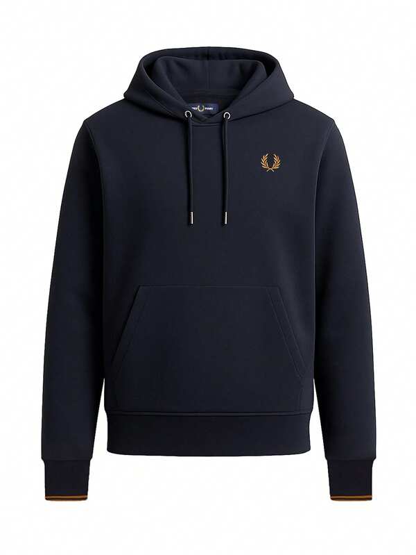 Fred Perry Men's Tipped Hooded Navy