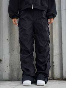 SAYEHFBABY Women Casual Side Drawstring Waist Parachute Cargo Pants - View 3