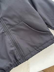 Genkimix Kids 女童超大码黑色豹纹羊毛衬里夹克，羊毛衬里，前拉链设计方便穿着，面料柔软舒适，宽松款式时尚休闲，适合秋冬外出、上学、旅行 - 黑色 - 查看 9