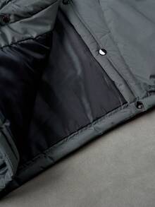 Manfinity Hypemode 男士月亮印花立领口袋设计休闲背心夹克，冬季 - 黑色 - 查看 7