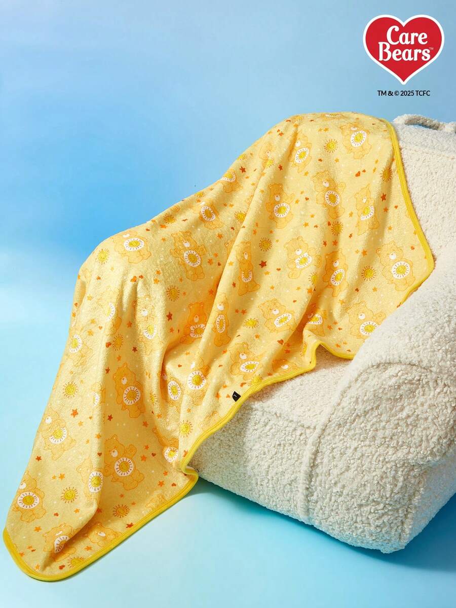 Care Bears X PETSIN 1件装宠物猫狗通用黄色小熊可爱图案印花毛绒保暖四季通用狗毯 - 黃色 - 查看 1