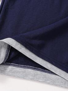 SHEIN 青少年男童休闲圆领长袖贴花针织T恤