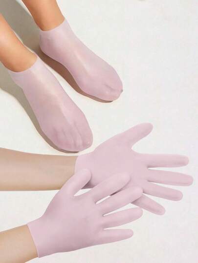 1Pair Moisturizing Hand Gloves, For Dry Cracked Skin Softening Exfoliating Feet Hand Care Tools, Soft Silicone Gel, Skin Repairing, Reusable, Suitable For Hand Care, Beige/Pink,Hand Care,Gift,Care Tools, Soft Silicone Gloves, Gel Spa Moisturizing Gloves, Aloe Vera Lotion Gloves For Repairing Dry, One Size Fits All, Ideal For Home Hydration, Moisturizing Hand Gloves,Gift For My Mother,Mother's Day,Travel Accessories
