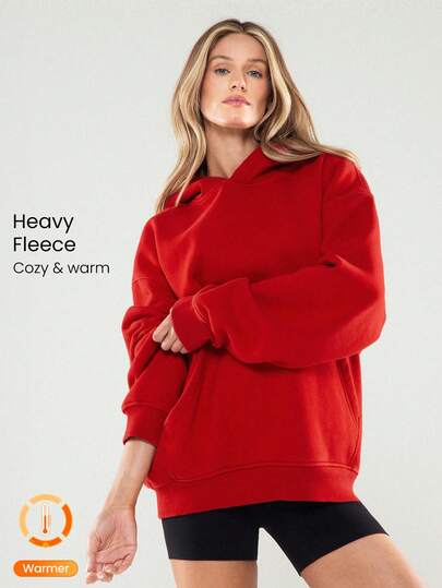 GLOWMODE Heavyweight Fleece Oversized Hoodie Sweatshirt Pocket Thick Thermal Warm Winter