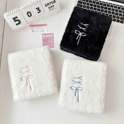 1pc Original Ballet Style Bow Plush A6 Card Album Loose Leaf Inner Page Small Card Star Chasing Storage Card Album Back To School