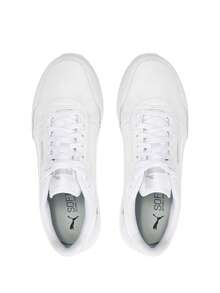 Puma St Runner V4 L Kids Sports Shoes Beige 399736 - Puma White-Cool Light Gray - View 4