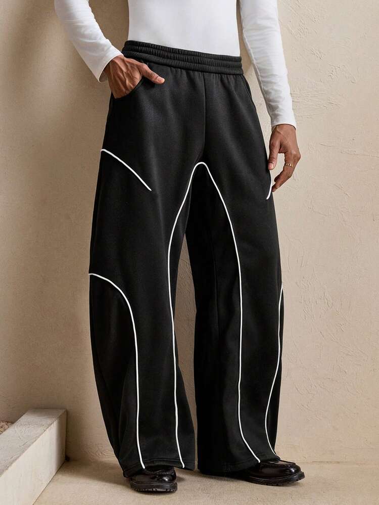 Men's Casual Everyday Slant Pocket Elastic Waist Sweatpants, Autumn