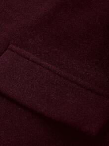 Franclia Fashionable French Elegant Short Brown Round Neck Long Sleeve Women Overcoat, Autumn/Winter - Redwood - View 5