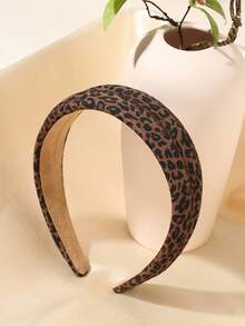 ROMWE Goth 1pc Retro Leopard Print Wide-Brim Headband For Women, Suitable For Daily Commute, Outing, Casual Gathering - Multicolor - View 5