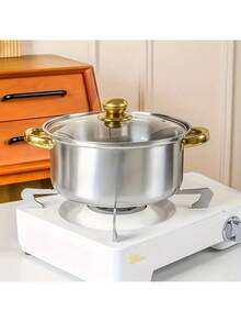 一套10件不锈钢厨具，包括16厘米/18厘米/20厘米/22厘米/24厘米不锈钢锅，5个带盖不锈钢锅，双耳金属盖深汤锅，采用优质钢材制成，多种颜色可选，非常适合家庭烹饪和餐厅使用，可用于制作汤、火锅、面条和海鲜。 - 彩色 - 查看 8