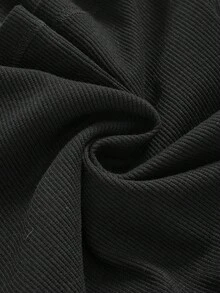 ROMWE J-Fashion Y2K Gyaru Himekaji 毛茸茸迷彩印花拼接毛绒绒系带链条装饰女式上衣，秋冬 - 黑色 - 查看 4