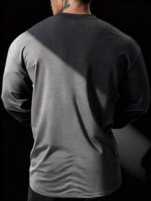 Manfinity Sport Corelite Men's Letter Print Round Neck Long Sleeve Daily Fitness Sport T-Shirt Workout Clothes Running Tees & Tanks Workout Tops Gym Top Fall Breathable