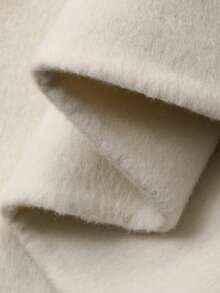 DAZY 女士圆领短款休闲羊毛混纺外套，时尚秋冬女式外套 - 米色 - 查看 8