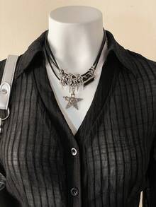 Jeanoix Women's Solid Color Minimalist Long Sleeve Textured Striped Sheer Blouse, Everyday Wear