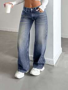 EURMUSE LOW RISE STRAIGHT CYT WOMEN BLUE JEAN - Dusty Blue - View 6