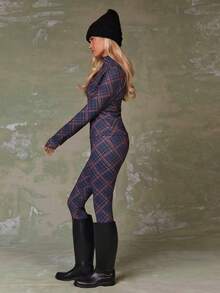 Athîral بدلة رياضية كاجوال للنساء مكونة من جاكيت سحاب وبنطلون مخطط