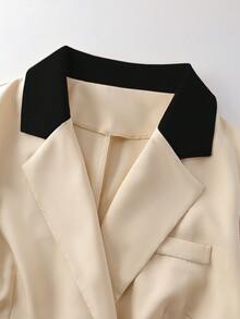 GlowEve CURVE 大码女式休闲撞色设计腰带褶饰两件套 - 彩色 - 查看 7