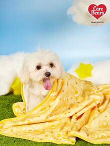 Care Bears X PETSIN 1件装宠物猫狗通用黄色小熊可爱图案印花毛绒保暖四季通用狗毯 - 黃色 - 查看 5