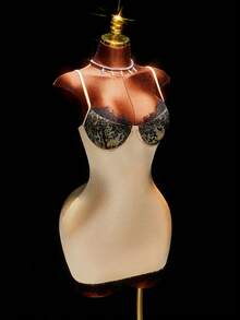 Amplova 女式缎面闪亮迷你连衣裙，撞色罩杯，性感时尚，适合约会、派对、秋冬、新年，仿皮草衬里，可爱