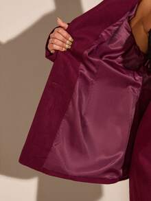 SHEIN BAE Plus Size Solid Color Formal Blazer Jacket Autumn Winter Clothes For Women - Red Violet - View 9