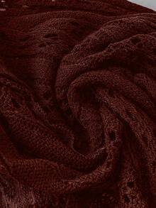 Celisse Women's Solid Color Bell Sleeve Cropped Lightweight Cardigan - Redwood - View 5