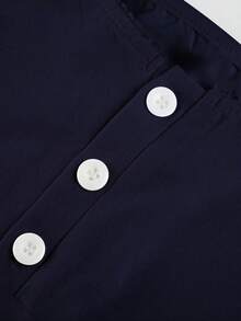 Jouncy 女士柔软芭蕾粉色纯色纽扣吊带背心，简约无袖上衣，适合女孩 - 藏蓝色 - 查看 4