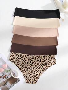 6条装女士简约纯色舒适无缝低腰内裤 - 彩色 - 查看 2