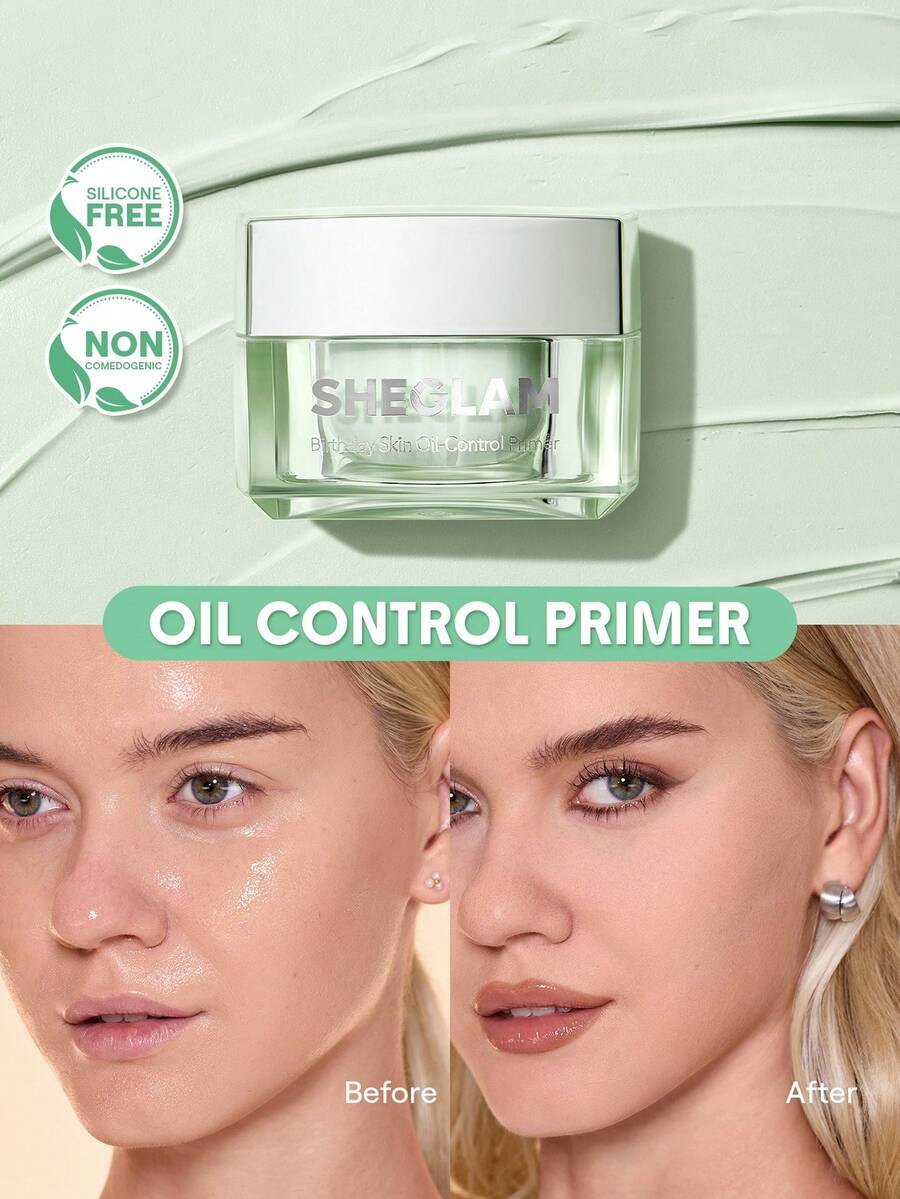 Birthday Skin Oil-Control Primer Brand Beauty Makeup Face Paint Cosmetic For Women Girls Perfect For Spring Summer Ideal For Y2K Fancy Fashion Suitable For Birthday Mother'S Day Gift Rave Party Ready Best Color - Green - View 1