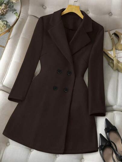 GlowEve CURVE 大码女式翻领时尚通勤大衣