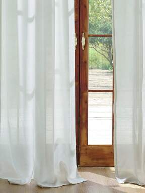 1 pieza/2 piezas/4 piezas Cortinas de imitación de lino y cáñamo, cortinas transparentes de unicolor estilo bohemio, cortinas translúcidas, con bolsillo superior para barra, para dormitorio, sala de estar, balcón, ventana de bahía, cortinas decorativas para partición, cortina para puerta de partición